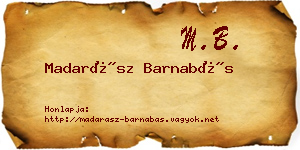 Madarász Barnabás névjegykártya