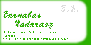 barnabas madarasz business card